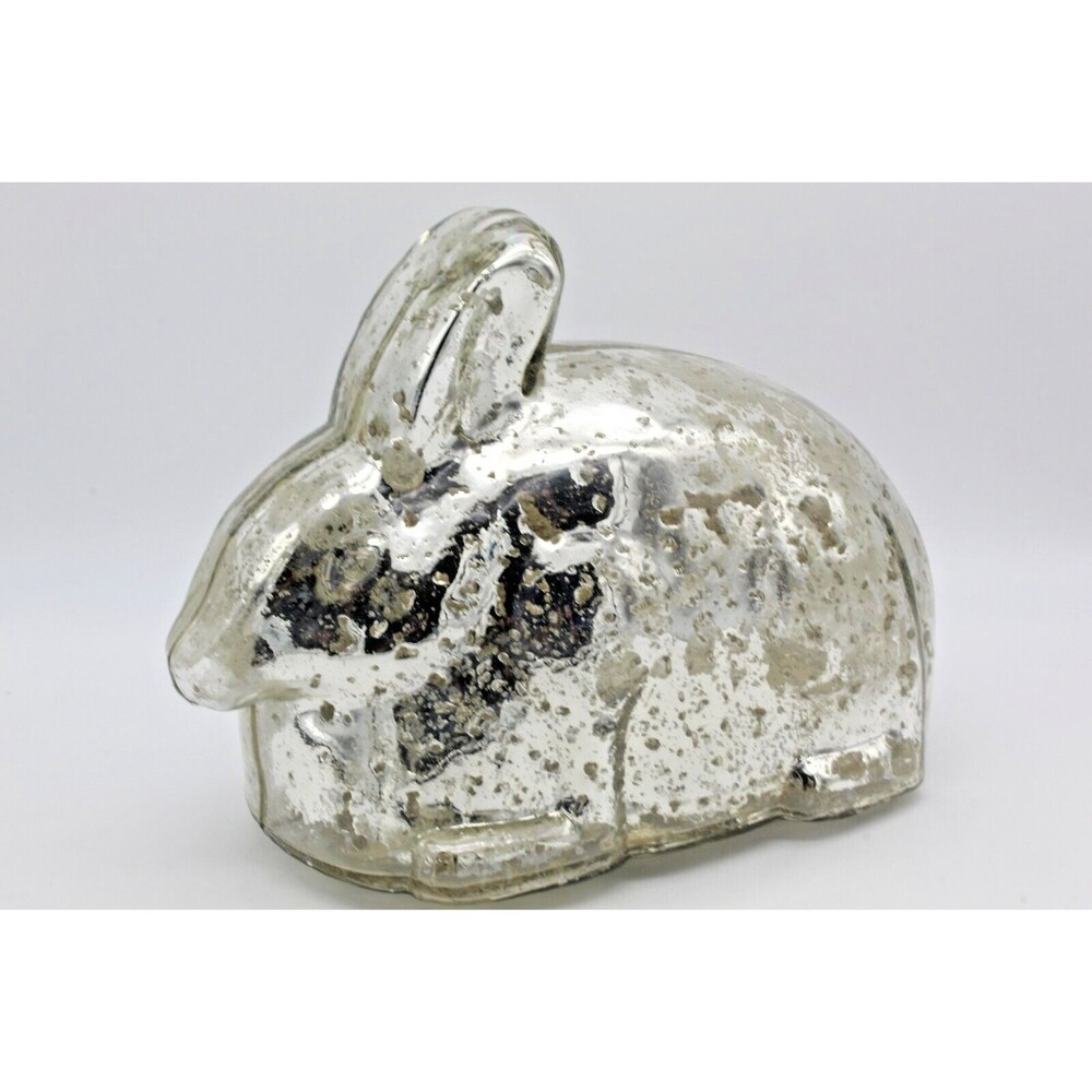 Easter Centerpiece Bunny Silver Mercury Glass Rabbit 9.5 inch Figure Table Decor